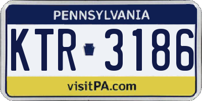 PA license plate KTR3186