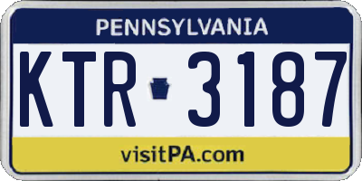 PA license plate KTR3187