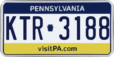 PA license plate KTR3188