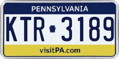 PA license plate KTR3189