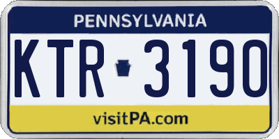 PA license plate KTR3190