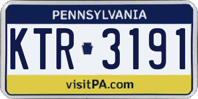 PA license plate KTR3191