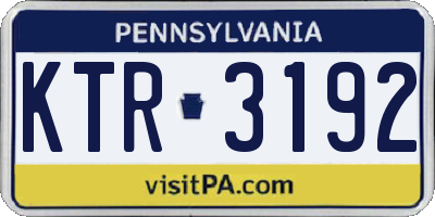 PA license plate KTR3192