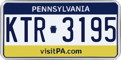 PA license plate KTR3195