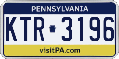 PA license plate KTR3196