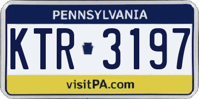 PA license plate KTR3197