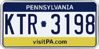 PA license plate KTR3198