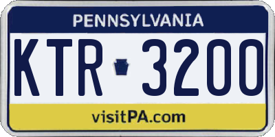PA license plate KTR3200