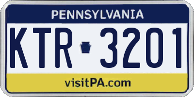 PA license plate KTR3201