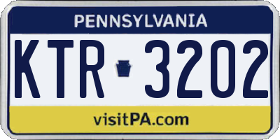 PA license plate KTR3202