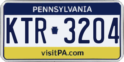 PA license plate KTR3204