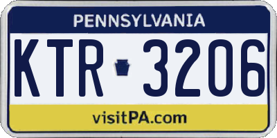 PA license plate KTR3206