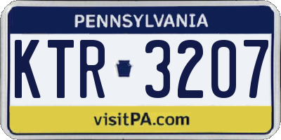PA license plate KTR3207