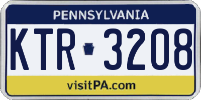PA license plate KTR3208