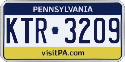 PA license plate KTR3209