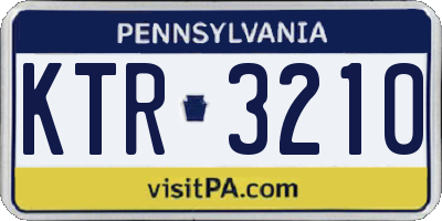 PA license plate KTR3210