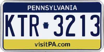 PA license plate KTR3213
