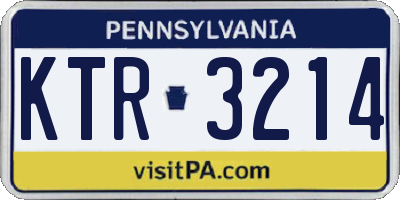 PA license plate KTR3214