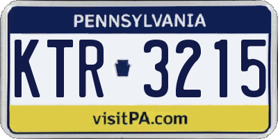 PA license plate KTR3215