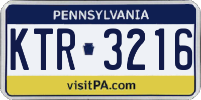 PA license plate KTR3216