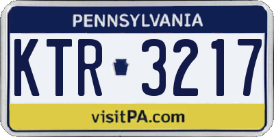 PA license plate KTR3217