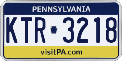 PA license plate KTR3218
