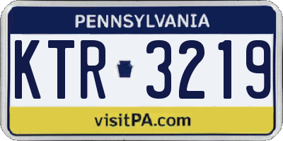 PA license plate KTR3219