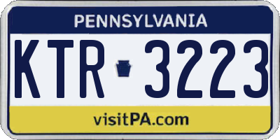 PA license plate KTR3223
