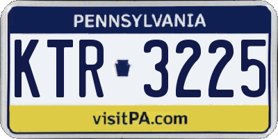 PA license plate KTR3225