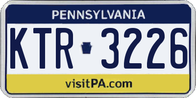 PA license plate KTR3226
