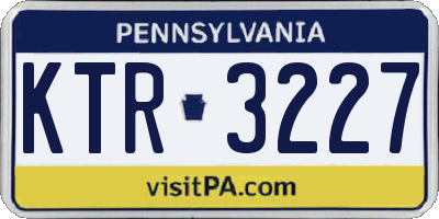 PA license plate KTR3227