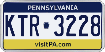 PA license plate KTR3228