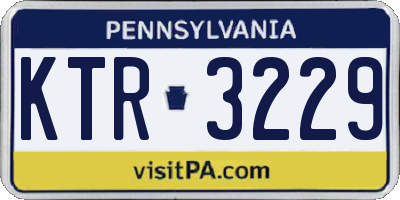 PA license plate KTR3229