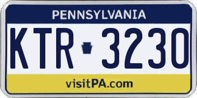PA license plate KTR3230