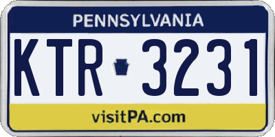 PA license plate KTR3231