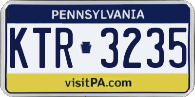 PA license plate KTR3235