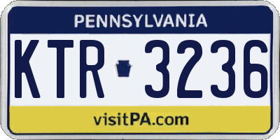 PA license plate KTR3236