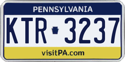 PA license plate KTR3237