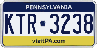 PA license plate KTR3238