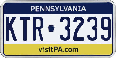 PA license plate KTR3239