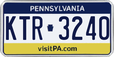 PA license plate KTR3240