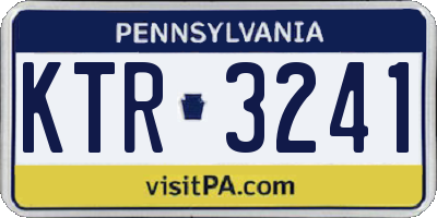 PA license plate KTR3241