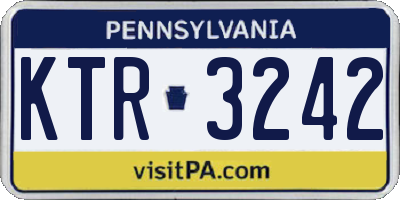 PA license plate KTR3242