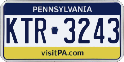 PA license plate KTR3243