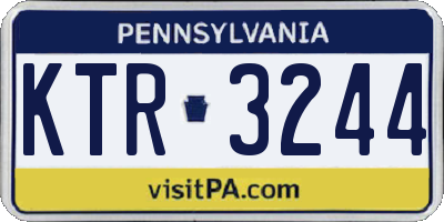 PA license plate KTR3244