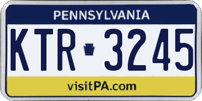 PA license plate KTR3245