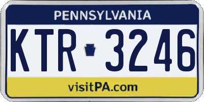 PA license plate KTR3246