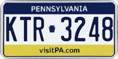 PA license plate KTR3248