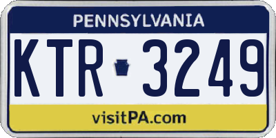 PA license plate KTR3249