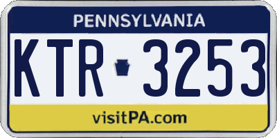 PA license plate KTR3253